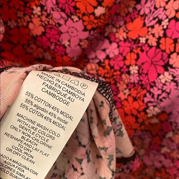 Michael Kors Pink and Orange Floral Short Sleeve Top NWTs - Picture 11 of 11